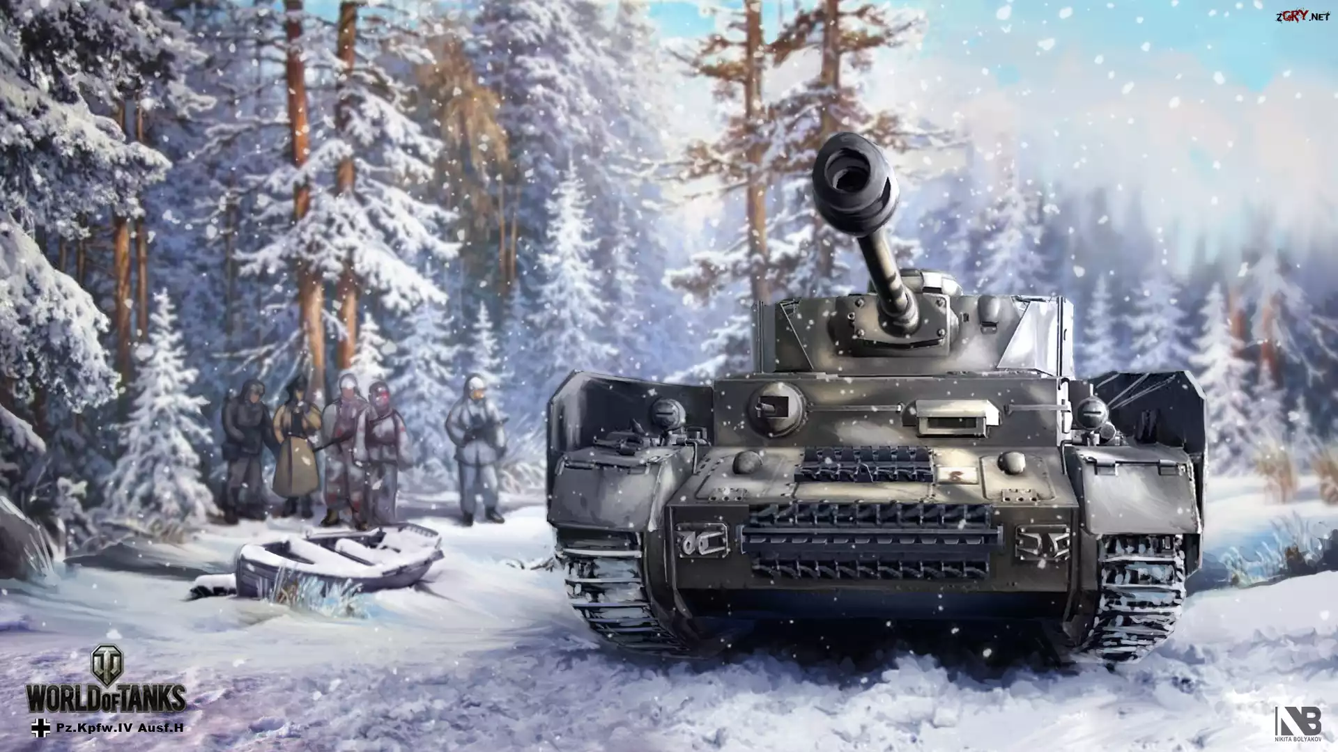 World of Tanks, Nikita Bolyakov, ¦nieg, Zima, Czo³g, Pz.Kpfw.IV Ausf.H